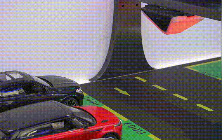 Animated parking guidance system simulation