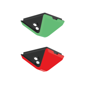 Ultrasonic parking guidance sensors showing green available and red occupied space indicators