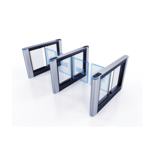 AKE swing gate turnstile system with three indoor access control lanes