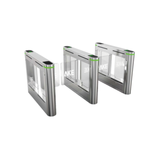 Multi-lane AKE outdoor turnstile gate system with SUS304 cabinets and transparent swing panels