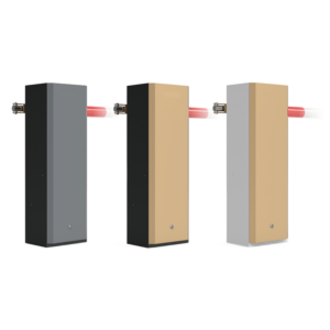 Automatic boom barrier system with square Smart Barrier Gate cabinet and three color options